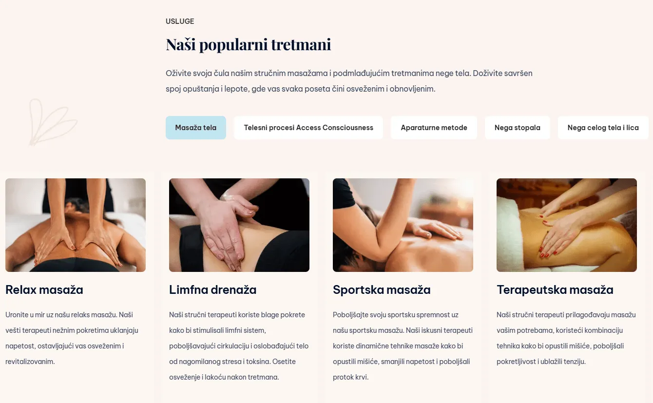 PJ health and beauty services section